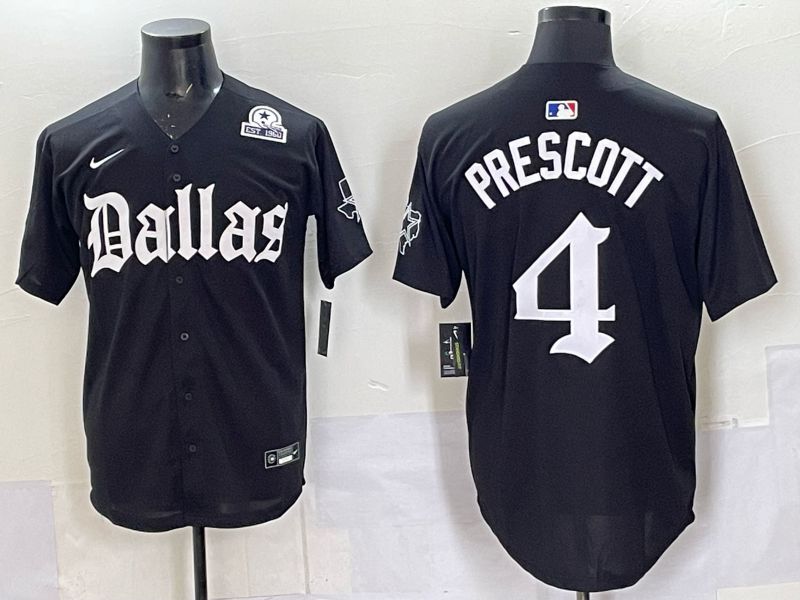 Men 2025 Nike Dallas Cowboys #4 Prescott Black 5th generation Joint Name Limited NFL Jersey 014->dallas cowboys->NFL Jersey
